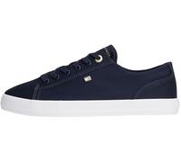Tommy Hilfiger Low Top Sneaker aus Canvas mit Logo-Applikation in Dunkelblau, Größe 39