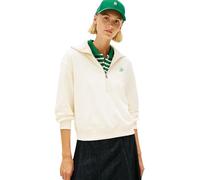 Tommy Hilfiger Damen TH Script Half Zip Terry SWTSHRT WW0WW49470 Sweatshirt mit halbem Reißverschluss, Beige (Calico), Größe S, Beige (Calico), S