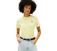 Tommy Hilfiger Damen Th Script Reg C-nk Ss Tee Ww0ww47809 S/S T-Shirt, Yellow (Faded Fluro), L