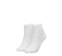 Kurzsocken TOMMY HILFIGER "TH WOMEN CASUAL SHORT SOCK 2P", Damen, Gr. 35-38, weiß, Baumwollmischung, normal, Socken, Mit flacher Zehennaht (96047266-35) weiß