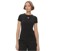 Tommy Hilfiger Damen Tjw Slim Badge Rib Tee T-Shirt, Black (Black), S
