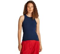 Tommy Hilfiger Damen Top Slim Rib Tank Top mit Stretch, Blau (Dark Night Navy), L