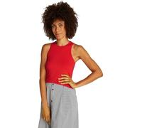 Tommy Hilfiger Damen Top Slim Rib Tank Top mit Stretch, Rot (Primary Red), XS