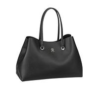 Tommy Hilfiger Damen Tote Bag Tasche Emblem Workbag mit Reißverschluss, Schwarz (Black), Einheitsgröße