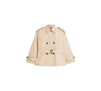 Kurzjacke TOMMY HILFIGER "COTTON SHORT TRENCH", Damen, Gr. M (40), beige, Web, Obermaterial: 100% Baumwolle, unifarben, regular fit normal, Jacken Kurzjacke, Baumwolle, Trenchcoat Style (57918225-M) b