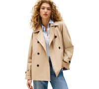 Tommy Hilfiger Damen Trenchcoat Cotton Short Kurz, Beige (Beige), 32