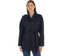 Tommy Hilfiger Damen Trenchcoat Cotton Short Kurzmantel, Blau (Desert Sky), 32