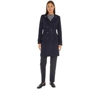 Tommy Hilfiger Damen Trenchcoat Cotton Slim Fit Kurz, Blau (Desert Sky), 38