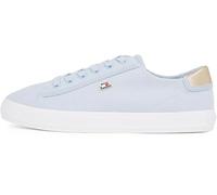 Plateausneaker TOMMY HILFIGER "VULC CANVAS LACE UP SNEAKER", Damen, Gr. 37, blau (hellblau), Baumwolle, sportlich, Schuhe, Freizeitschuh, Halbschuh, Schnürschuh, in schmaler Form (30860769-37) hellbla