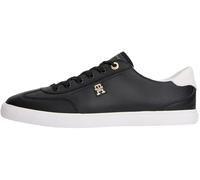 Plateausneaker TOMMY HILFIGER "TH CHIC LOW PROFILE VULC", Damen, Gr. 40, schwarz, Schuhe Plateausneaker, Halbschuh, Schnürschuh, Freizeitschuh mit seitlichem TH-Logo (13829549-40) schwarz