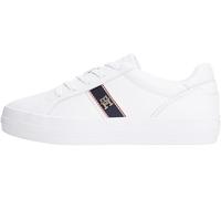 Tommy Hilfiger Damen Vulcanized Sneaker mit Logo-Emblem, Weiß (White), 41