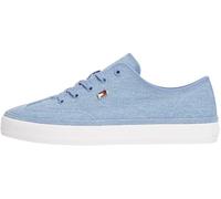 Tommy Hilfiger Damen Vulcanized Sneaker Washed Canvas Low Top, Blau (Brisk Blue), 42