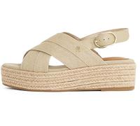 Tommy Hilfiger Damen Wedge Espadrilles Denim Platform Sandal mit Plateau, Beige (Horseradish), 36