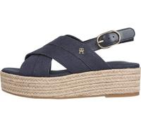Tommy Hilfiger Damen Wedge Espadrilles Denim Platform Sandal mit Plateau, Blau (Space Blue), 40