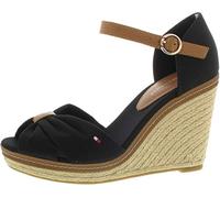 Tommy Hilfiger Damen Wedge Espadrilles Iconic Elena Sandal Keilabsatz, Schwarz (Black), 40 EU