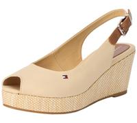 Tommy Hilfiger Damen Wedge Espadrilles Iconic Sling Back Keilabsatz, Beige (Harvest Wheat), 38