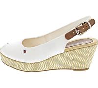 Sandalette TOMMY HILFIGER "ICONIC ELBA SLING BACK WEDGE" Gr. 40, weiß Damen Schuhe Sandaletten mit Jutebesatz (72445203-40)