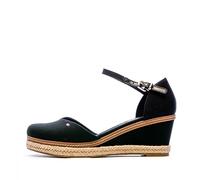TOMMY HILFIGER Spangenpumps BASIC CLOSED TOE MID WEDGE, mit verstellbarer Schnalle 39 schwarz Damen Riemchenpumps Pumps 39 schwarz