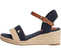 Tommy Hilfiger Damen Wedge Espadrilles Mid Crochet mit Knöchelriemen, Blau (Space Blue), 42