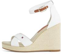Tommy Hilfiger Damen Wedge Sandalen Flag High Crisscross mit Knöchelriemen, Weiß (Ecru), 37