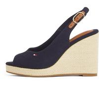 Tommy Hilfiger Damen Wedge Sandalen Flag High Slingback mit Knöchelriemen, Blau (Space Blue), 41