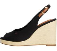 Tommy Hilfiger Damen Wedge Sandalen Flag High Slingback mit Knöchelriemen, Schwarz (Black), 37
