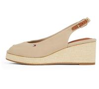 Tommy Hilfiger Damen Wedge Sandalen Flag Mid Slingback Verstellbarer Riemen, Beige (Horseradish), 36