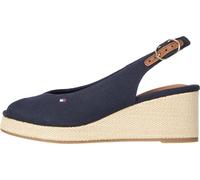 Tommy Hilfiger Damen Wedge Sandalen Flag Mid Slingback Verstellbarer Riemen, Blau (Space Blue), 39