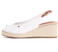 Tommy Hilfiger Damen Wedge Sandalen Flag Mid Slingback Verstellbarer Riemen, Weiß (Ecru), 39