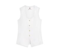Tommy Hilfiger Damen Weste aus Leinenmix, weiss, Gr. 38