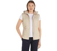 Tommy Hilfiger Damen Weste Feminine Down Vest mit Kapuze, Beige (Classic Beige), L