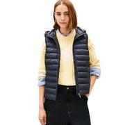 Tommy Hilfiger Damen Weste Padded Global Stripe Vest mit Kapuze, Blau (Desert Sky), L