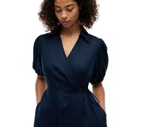 Tommy Hilfiger Damen Wickelkleid Linen Wrap Midi-Länge, Blau (Dark Night Navy), 48