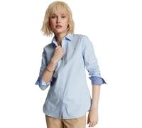 Tommy Hilfiger Damenhemd mit einfarbigem Knopfkragen und verstellbaren Ärmeln, (Kollektion 2024) Sky Way, X-Groß