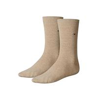 TOMMY HILFIGER Damensocken Doppelpack Uni/Raute beige Größe 35-38
