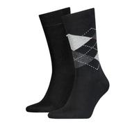 TOMMY HILFIGER Damensocken Doppelpack Uni/Ringel schwarz Größe 39-42