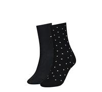 Tommy Hilfiger Damensocken mit Punkten – 2er-Pack, Schwarz, Gr. 35-38