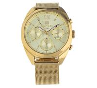 Tommy Hilfiger Damenuhr Chronograph Goldfarben Edelstahl Milanaise-Band TH 1781488 UHR AIR
