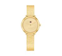 Tommy Hilfiger Zwei-Zeiger-Quarzwerk-Uhrfür Damen mit Goldfarben Edelstahl-Mesh-Gliederarmband - 1782811