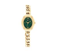 Quarzuhr TOMMY HILFIGER "Demi Oval", goldfarben, grün, Armbanduhren, Damen, Quarzuhr, Armbanduhr, Damenuhr, Edelstahlarmband, analog (63221038-0) goldfarben, grün