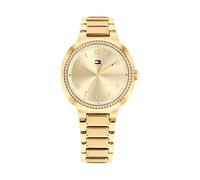 Quarzuhr TOMMY HILFIGER "SAVANNAH", goldfarben, Armbanduhren, Damen, Quarzuhr, Armbanduhr, Damenuhr, Edelstahlarmband, analog, Glassteine (25272237-0) goldfarben
