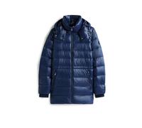 Steppmantel TOMMY HILFIGER "GLOSS HW DOWN WAIST REG COAT", Damen, Gr. XL (42), blau (schwarz night navy), Steppware, Obermaterial: 100% Nylon, unifarben, hüftbedeckend, Mäntel Steppmantel, in leicht g