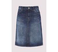 Jeansrock TOMMY HILFIGER "DNM NEW DOREEN KNEE SKIRT RW", Damen, Gr. 44, new doreen, Web, Obermaterial: 100% Baumwolle, unifarben, gerade knielang, Röcke Jeansrock, mit 5-Pocket-Design (83309013-44) ne
