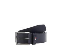 Tommy Hilfiger - Denton Ledergürtel mit Flag aus Emaille blau - Gr. - 105