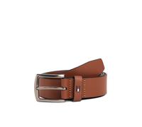 Ledergürtel TOMMY HILFIGER "DENTON 3.5 cm breit EXT", Herren, Gr. 110, winter cognac, Rindsleder, Gürtel Ledergürtel, Einfachdornschließe, Metalllogo (88823152-110) winter cognac