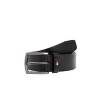 Tommy Hilfiger - Denton Ledergürtel mit Flag aus Emaille schwarz - Gr. - 90