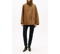 Kurzmantel TOMMY HILFIGER "DF WOOL GB FUNNEL NK COAT", Damen, Gr. XS, nordic taupe, Web, Obermaterial: 60% Wolle, 40% Polyester, unifarben, regular fit, Mäntel Kurzmantel, mit Wolle (84586541-XS) nord