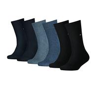 Socken TOMMY HILFIGER "TH CHILDREN SOCK TH BASIC 6P ECOM", Damen, Gr. 31-34, denim combo, Baumwollmischung, normal, Socken, Mit kleinem Rippenbündchen und Logo (36261112-31) denim combo