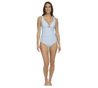 Tommy Hilfiger Einteiliger Damen-Badeanzug mit Schlüsselloch-Ring-Detail, Chambray, 42