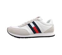 Sneaker TOMMY JEANS "TJM RUNNER CASUAL ESS" Gr. 42, weiß Herren Schuhe Stoffschuhe mit seitlicher Logoflagge, Freizeitschuh, Halbschuh, Schnürschuh (24713369-42)